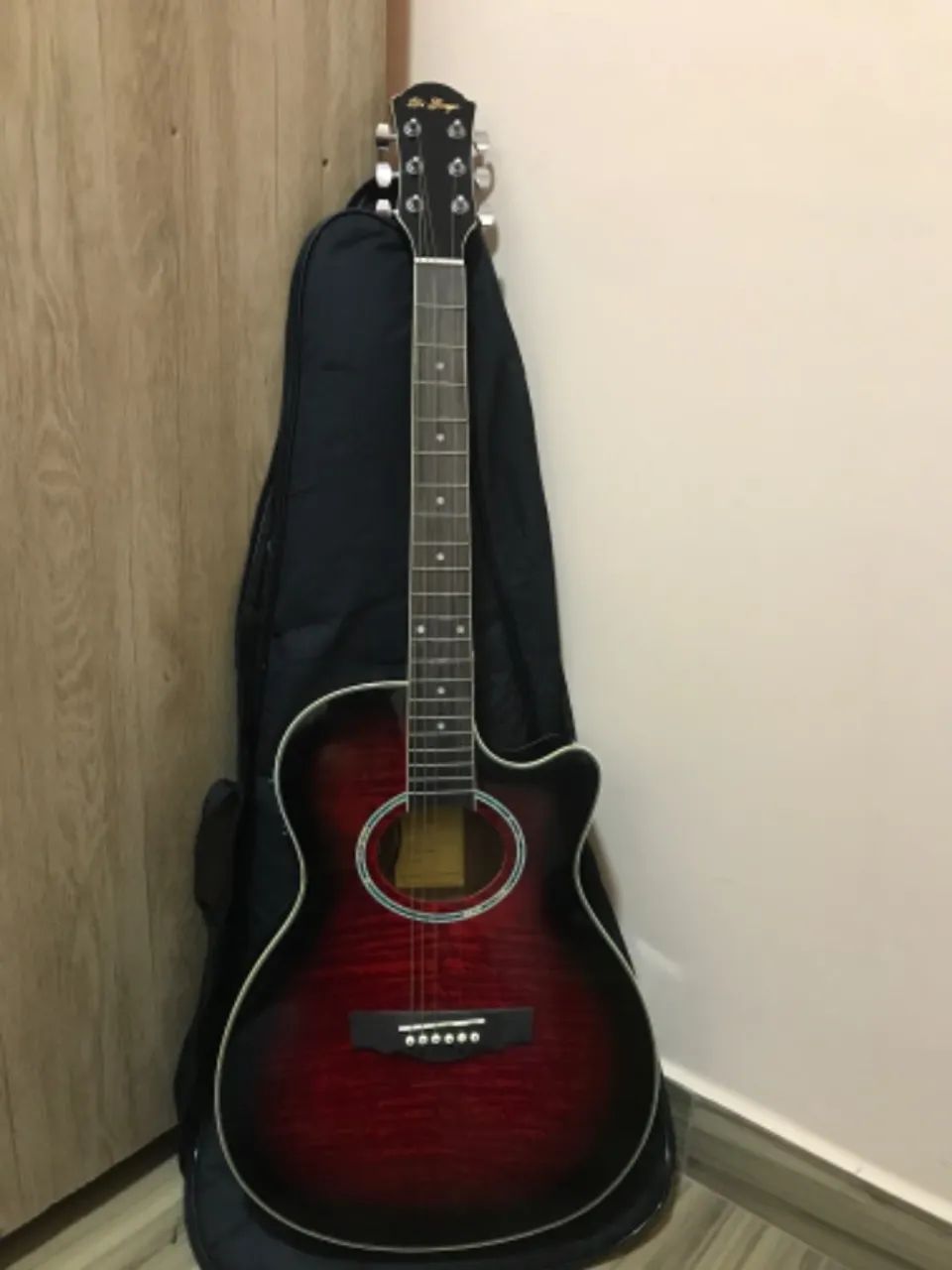 Violão elétrico iron red (ENTREGA FEITA SOMENTE A MÃO) abc-Paulista 