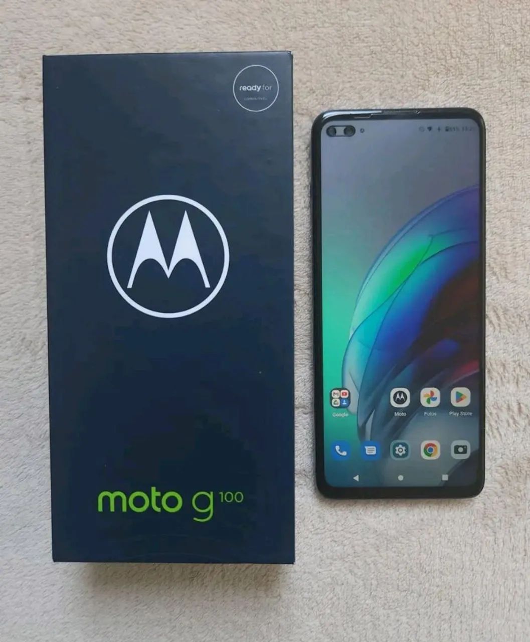Celular moto g 100 tem todos os acessórios 