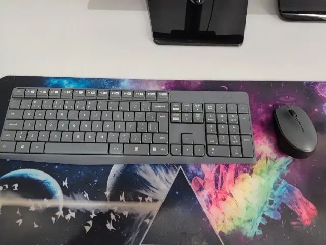 Kit Mouse e Teclado Sem Fio Logitech MK235 Grafite (ABNT2) - Foto 2