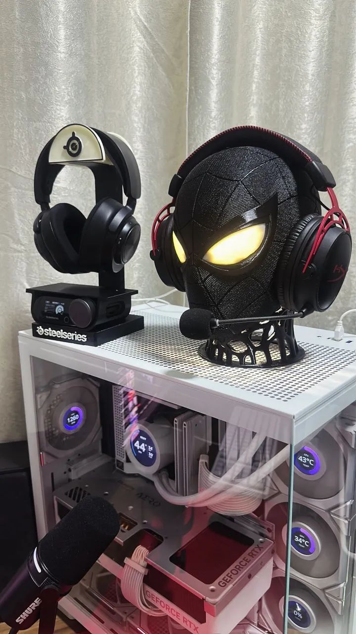 Suporte headset homem aranha black c/ led  - Foto 3