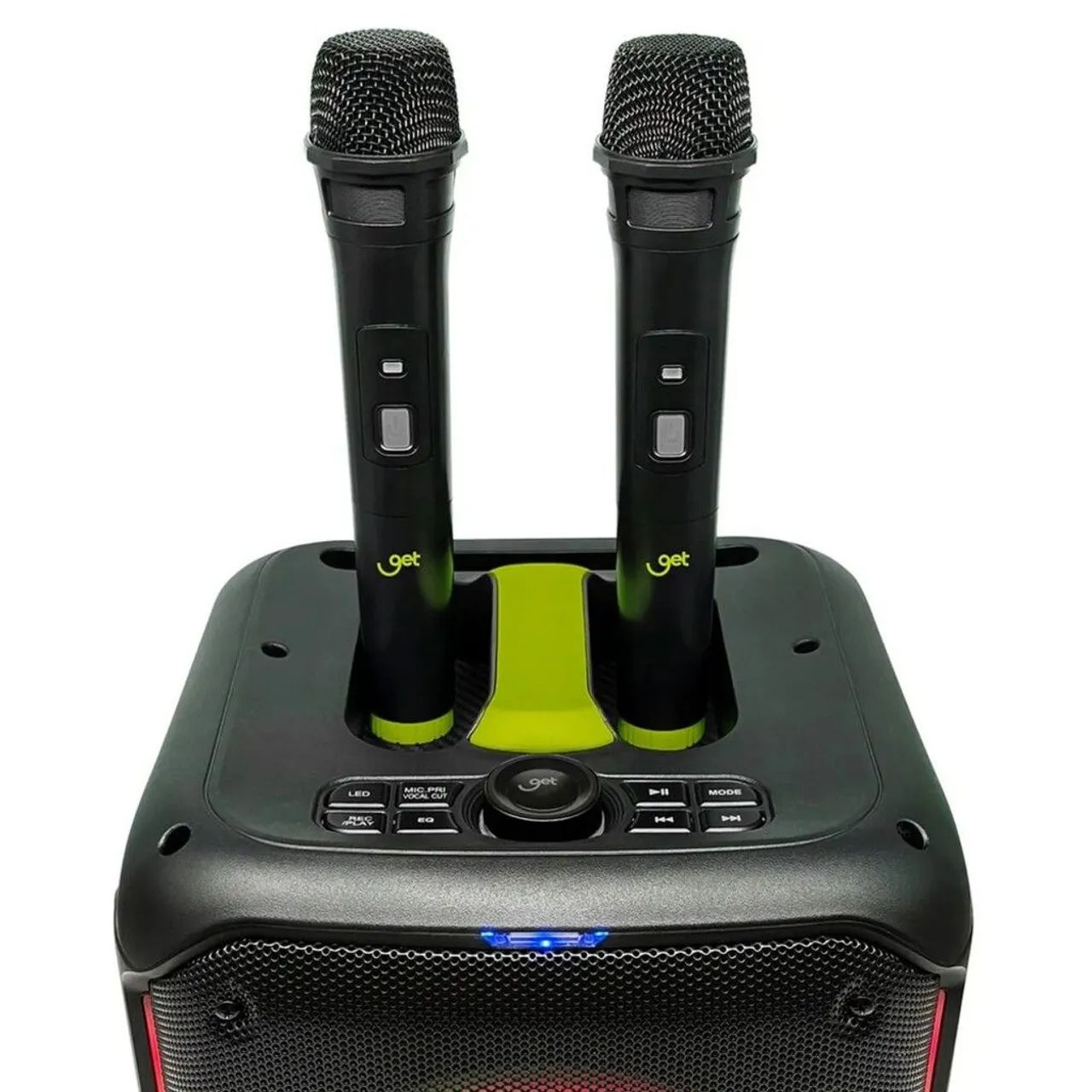 Caixa de Som Amplificada Get Cube 250w Rms TWS, Bluetooth Rádio FM com 2 Microfone - Foto 4