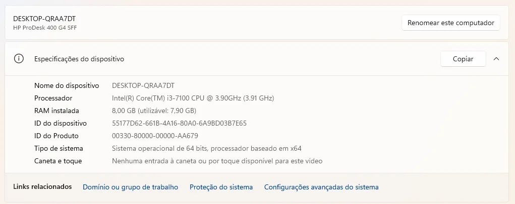PC HP 7°geração + SSD + 8GB Ram - Foto 5