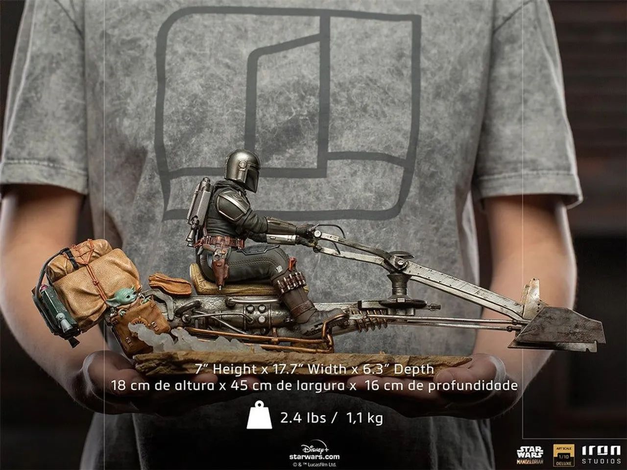  The the Mandalorian on Speederbike Iron studios  - Foto 3