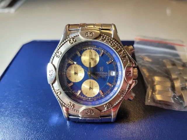 RELÓGIO FESTINA SPORT 9498 AZUL/DOURADO