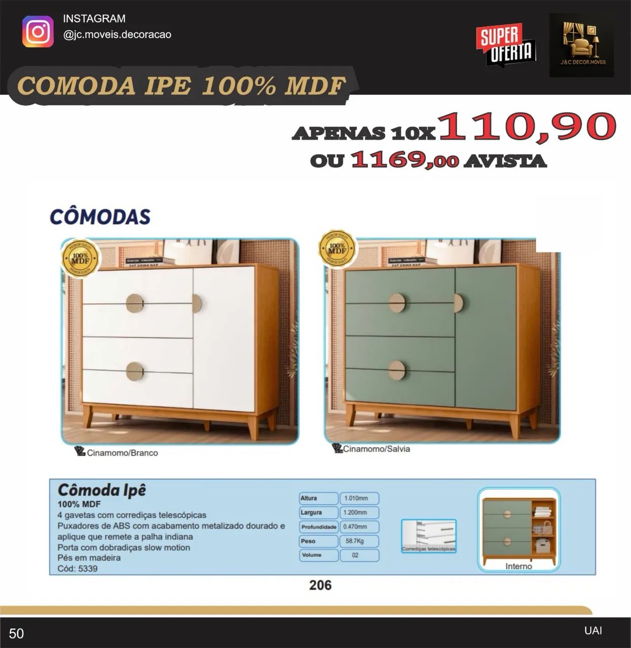 CÔMODA IPE INFANTIL MDF - Foto 2