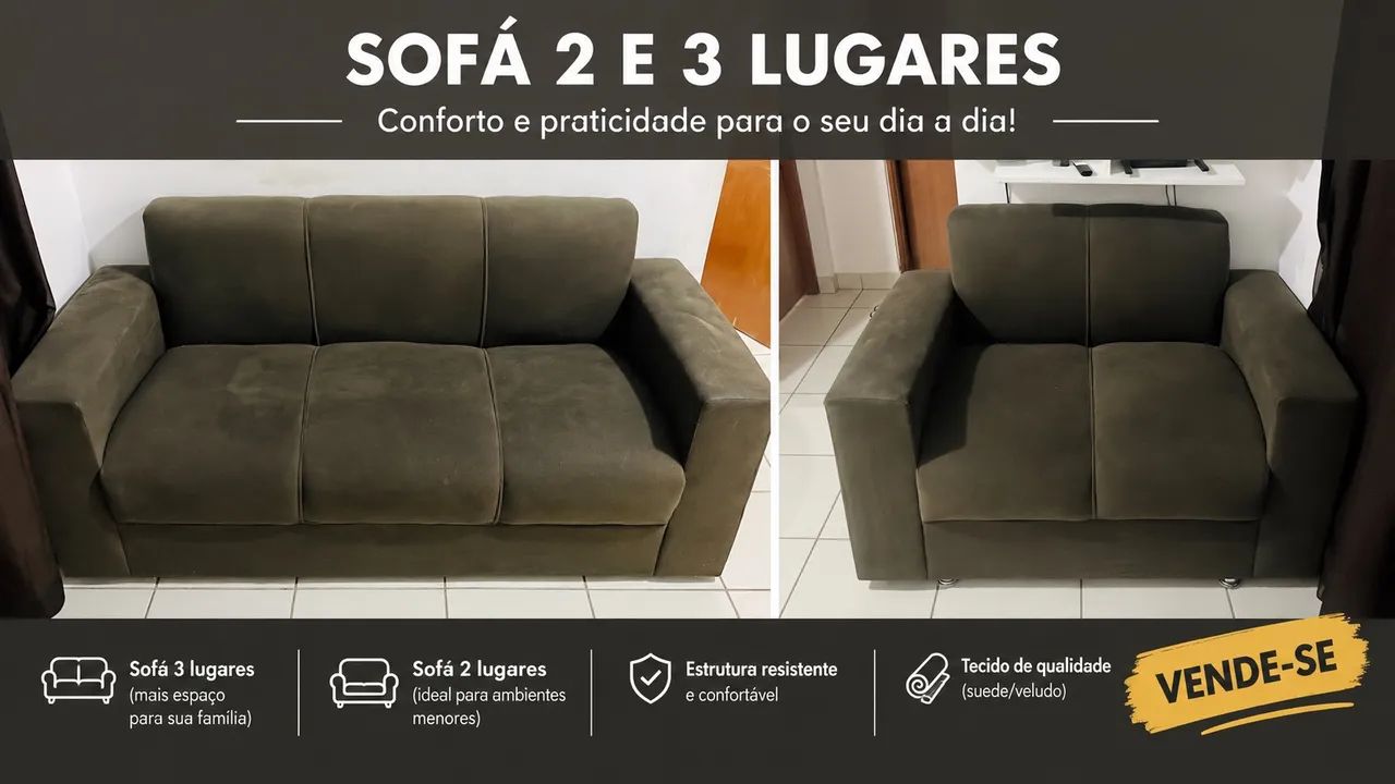 Sopa 3 e 2 lugares 