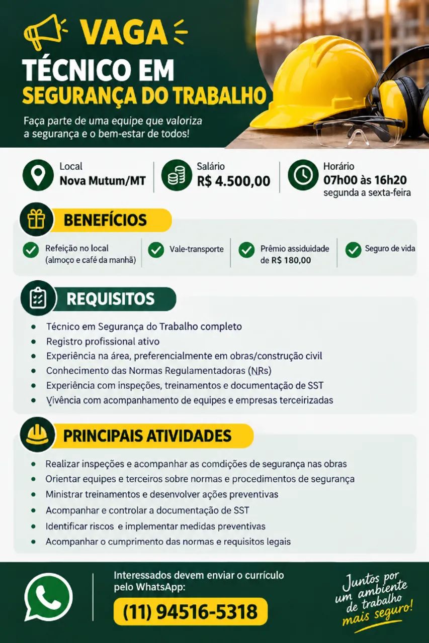 TÉCNICO EM SEGURANÇA DO TRABALHO