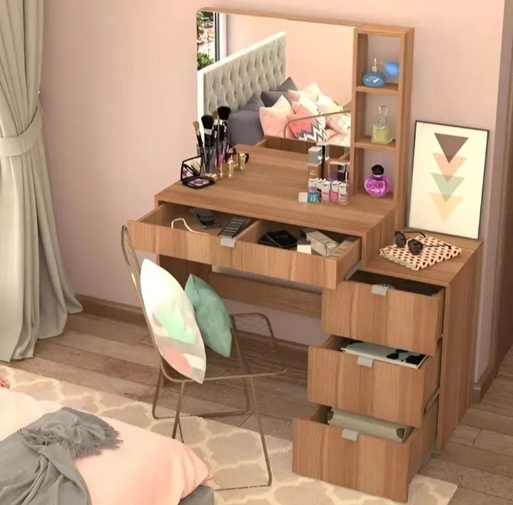 Dressing table in dressing-room style - mirror + 4 drawers65082764073345123