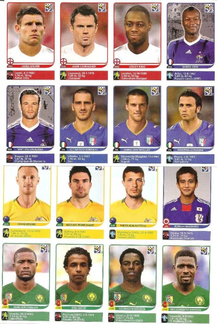 Figurinhas  avulsa das copas   2010, 2014, 2018 e 2022, tenho bastante.