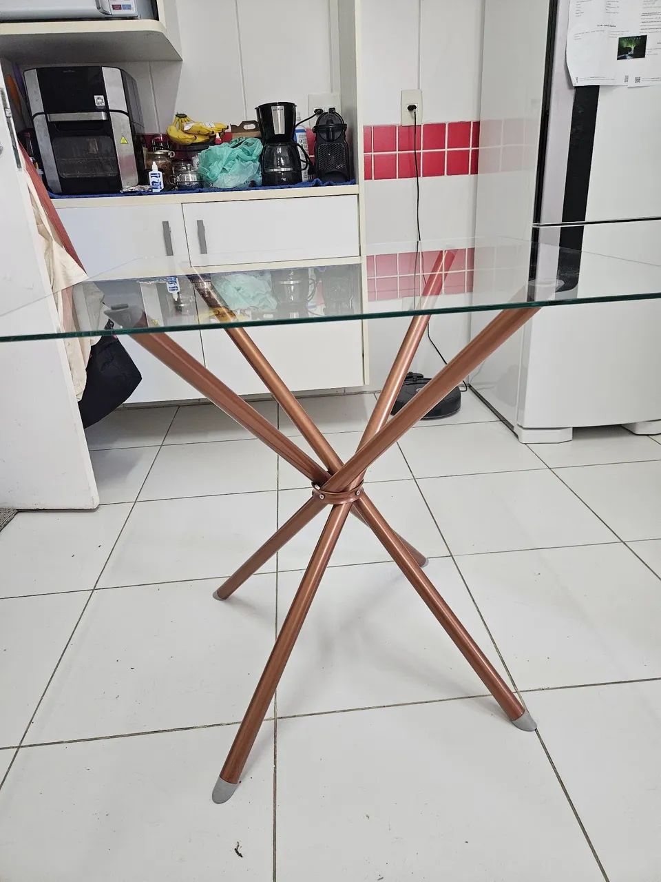 Mesa de cozinha com tampo de vidro - Foto 3