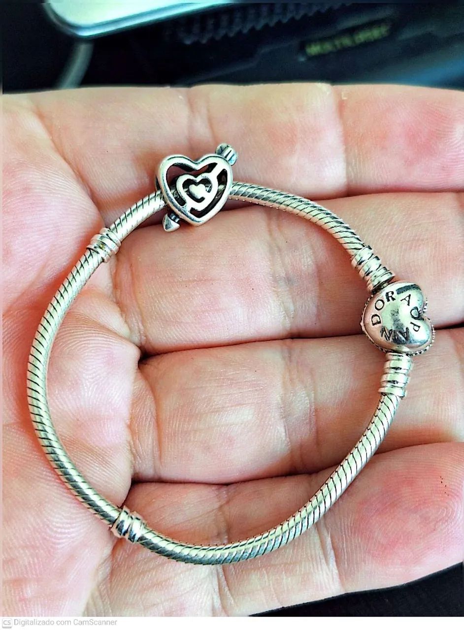 Pulseira Pandora ORIGINAL 17cm com 1 charm ORIGINAL  - Foto 3