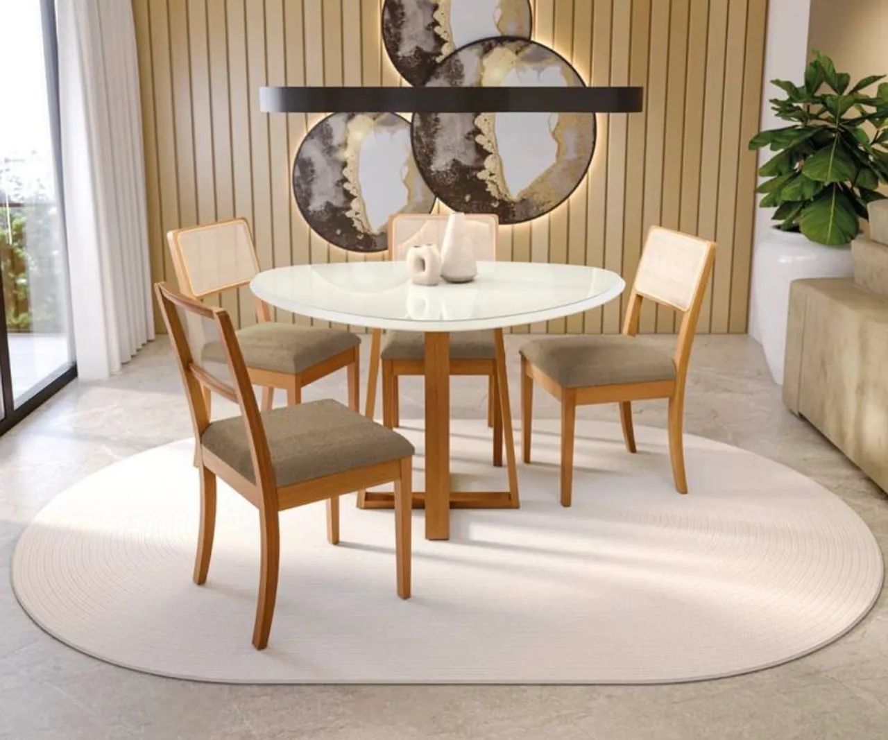 Mesa de Jantar Elma Kappesberg com 4 Cadeiras Lola | Design Orgânico e Sofisticado - Foto 2
