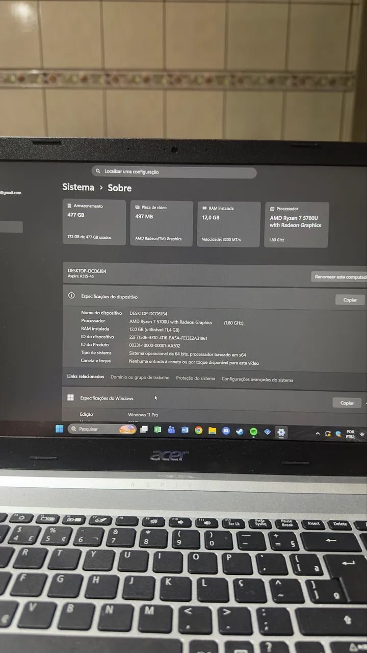 Acer aspire 5 ryzen 7  - Foto 5