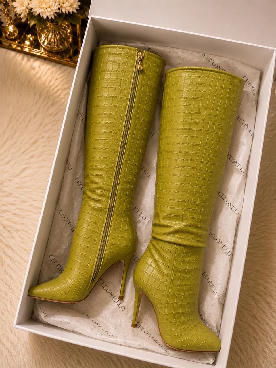 Bota Cecconello verde croco - 38 rara, nova na caixa!