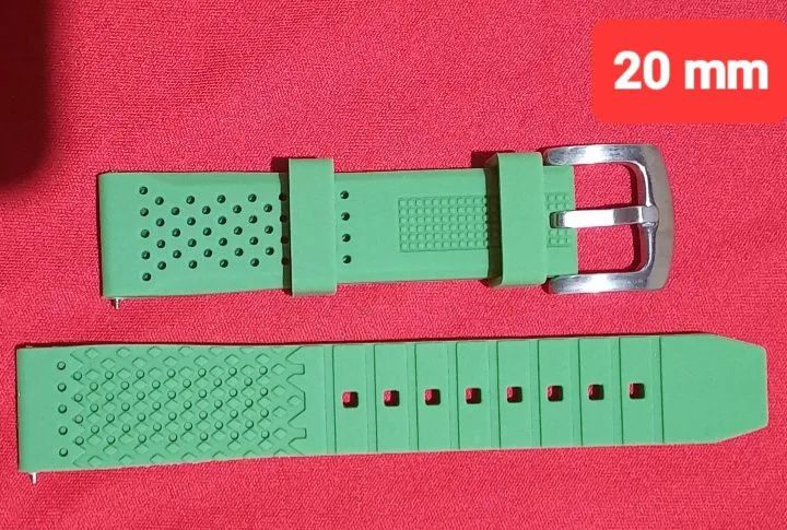 Pulseira de silicone verde para relogio (largura 20mm) - Foto 5