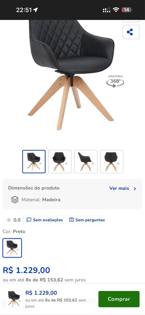 CADEIRA CINTIA RIVATTI GIRATÓRIA  - Foto 3