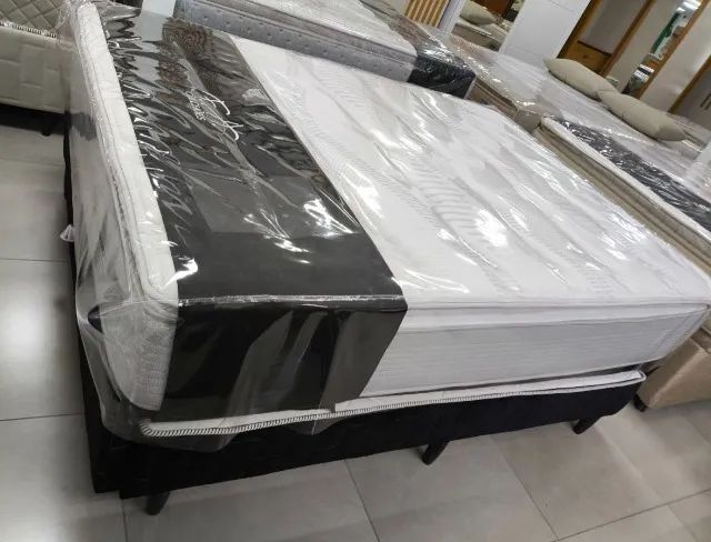 Conjunto Box de Casal King Size Nashville 1,98x2,03x30cm - NOVO (FAZEMOS ENTREGA)
