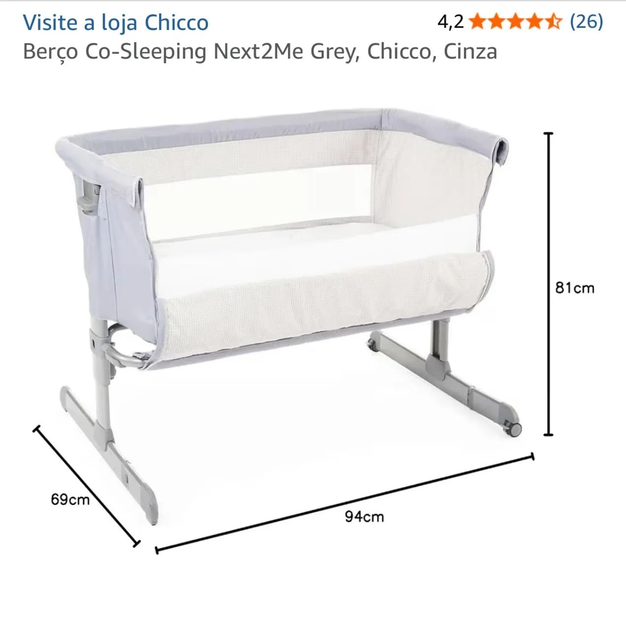 Berço Co-Sleeping Next2Me - Chico - Foto 4