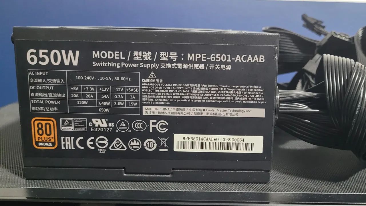 Fonte Cooler Master MWE 650W Bronze V2 - Projeto DC-to-DC (Qualidade Superior) - Foto 2