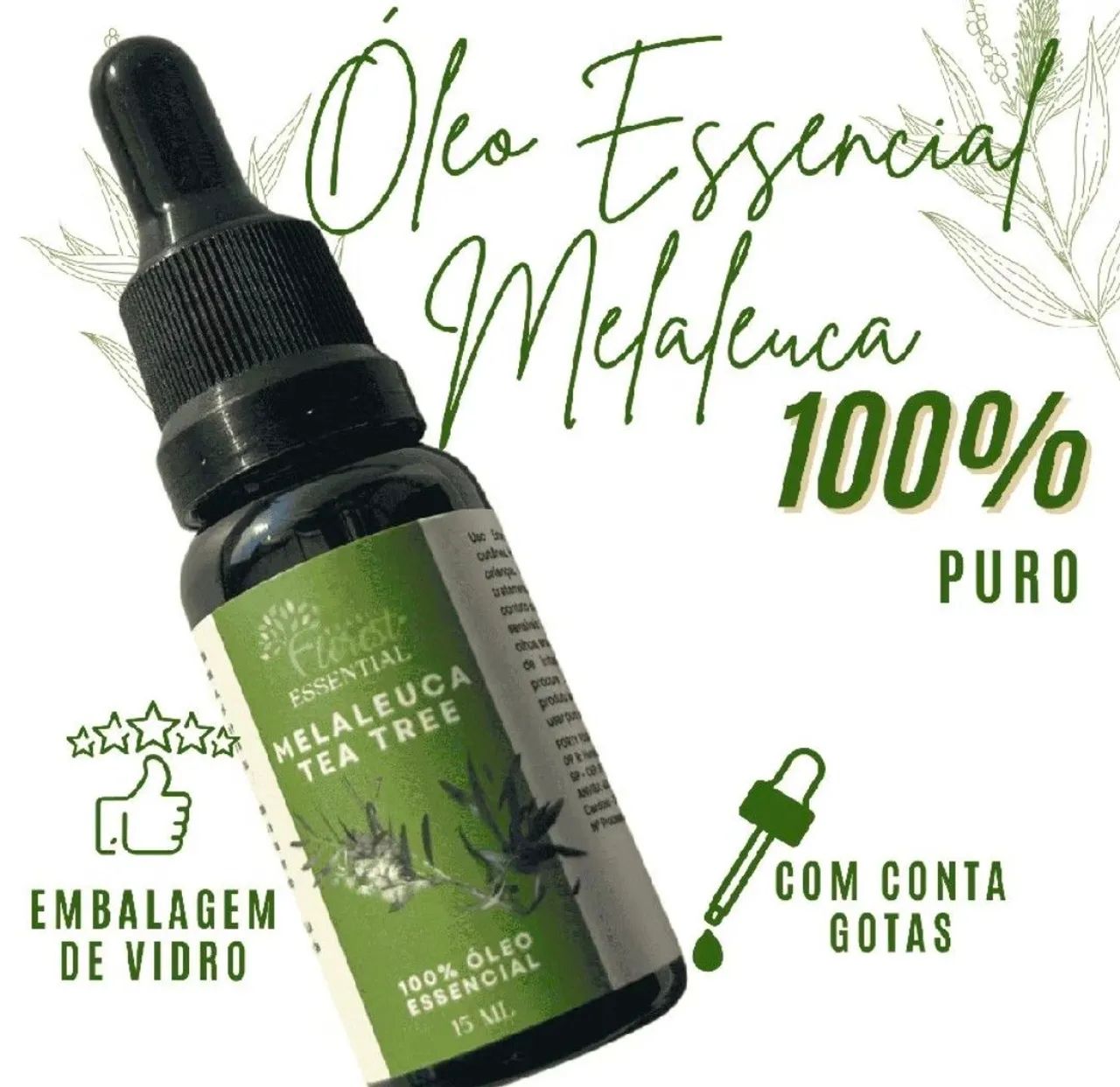 Óleo essencial puro de melaleuca