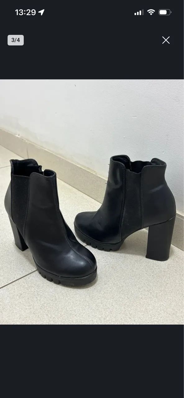 BOTA PRETA COM SALTO - 37