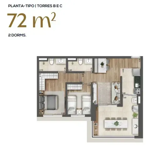 PLANTA 72m²