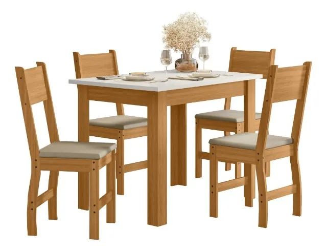Mesa de Jantar com 4 Cadeiras Nova - Foto 4