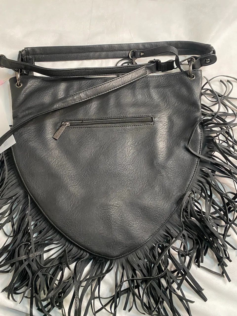 Bolsa couro franjas