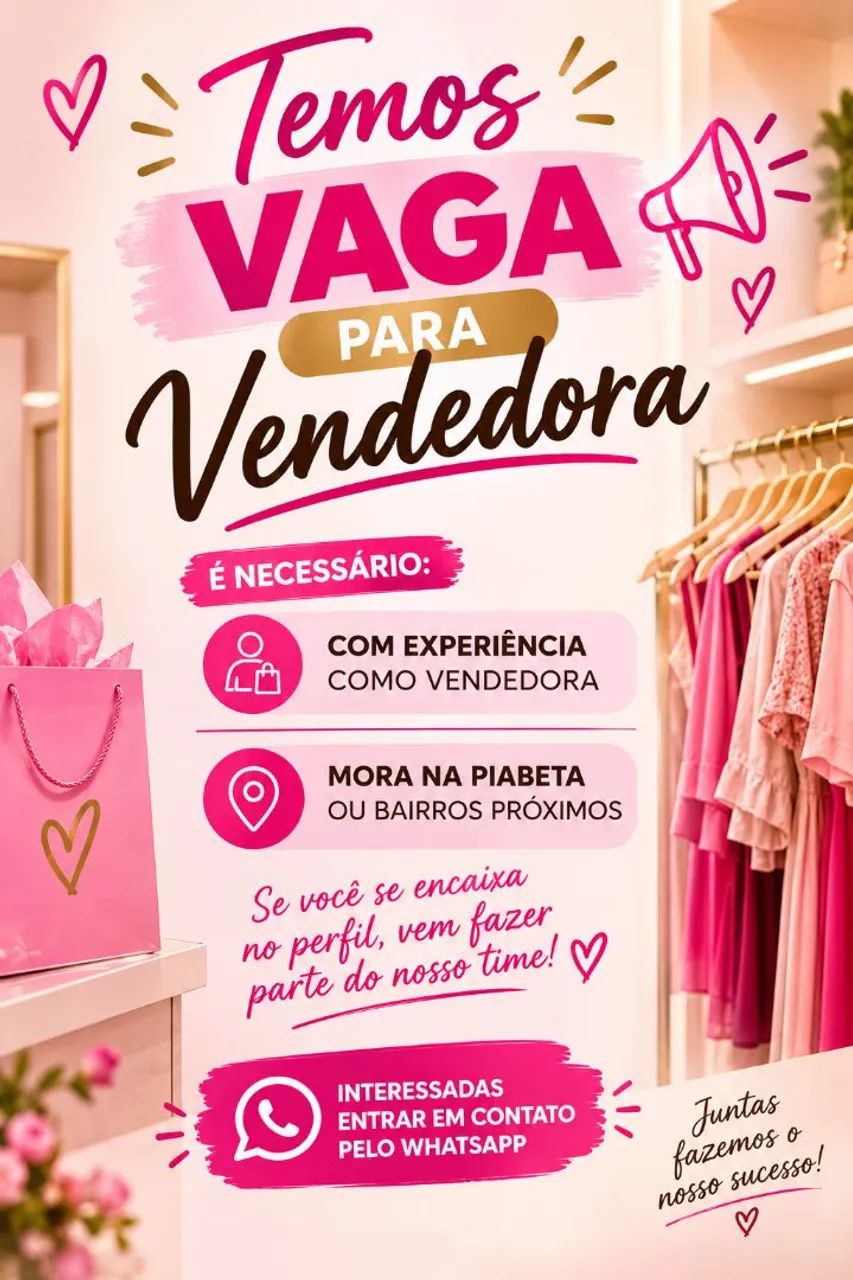 Vaga vendedora 