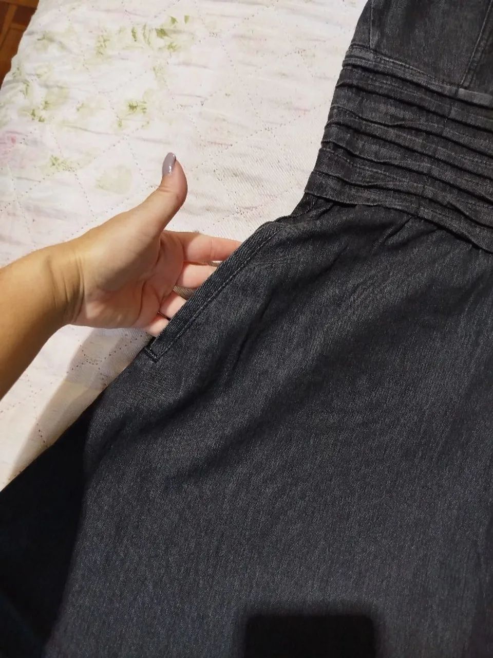 Vestido Jeans preto Tam 38  - Foto 2
