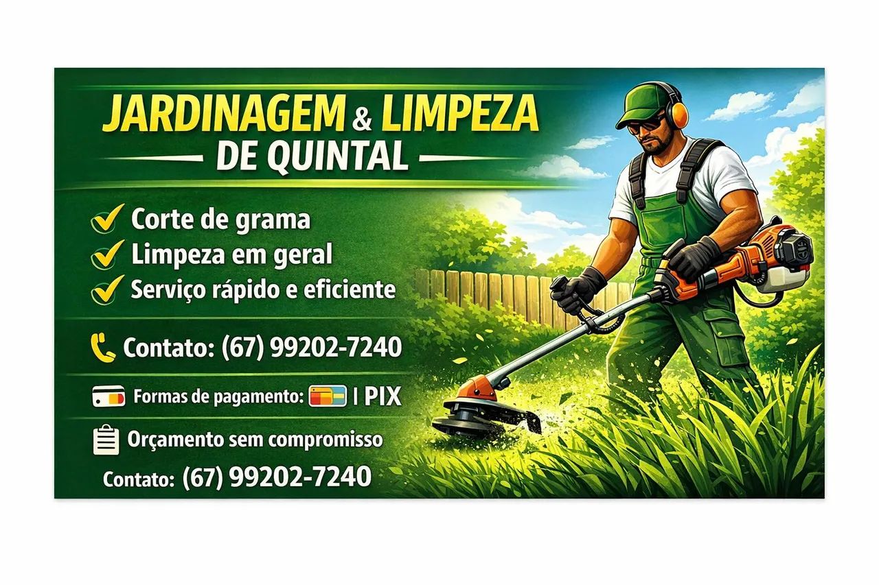 Corte de grama e limpeza de quintal 