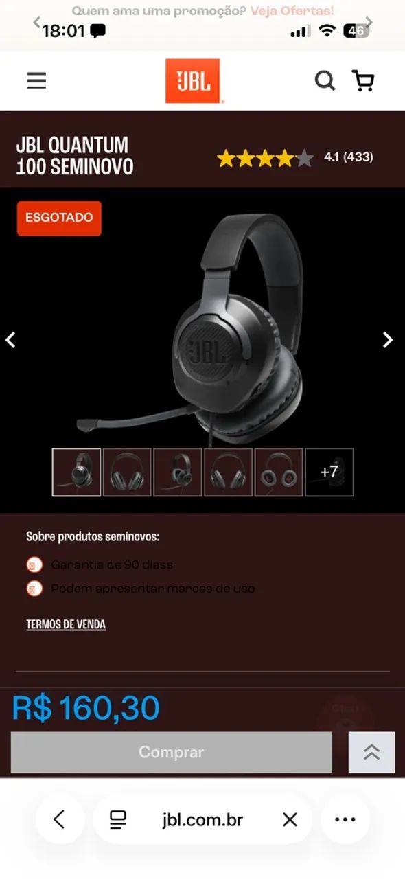 Headseat JBL Quantum 100 - Foto 4