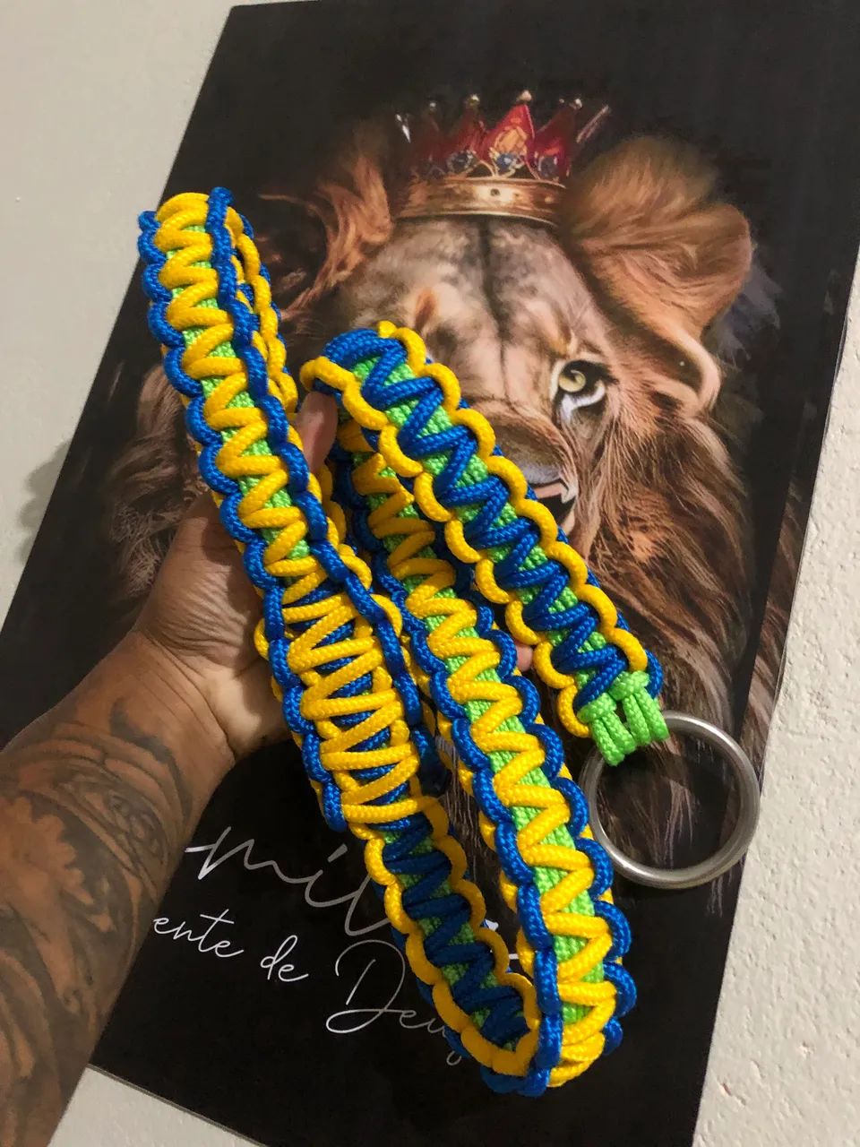 Guia trançada coleira para cães médio e grande porte - Foto 6