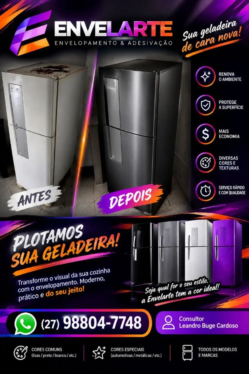 Adesivagem de geladeira 