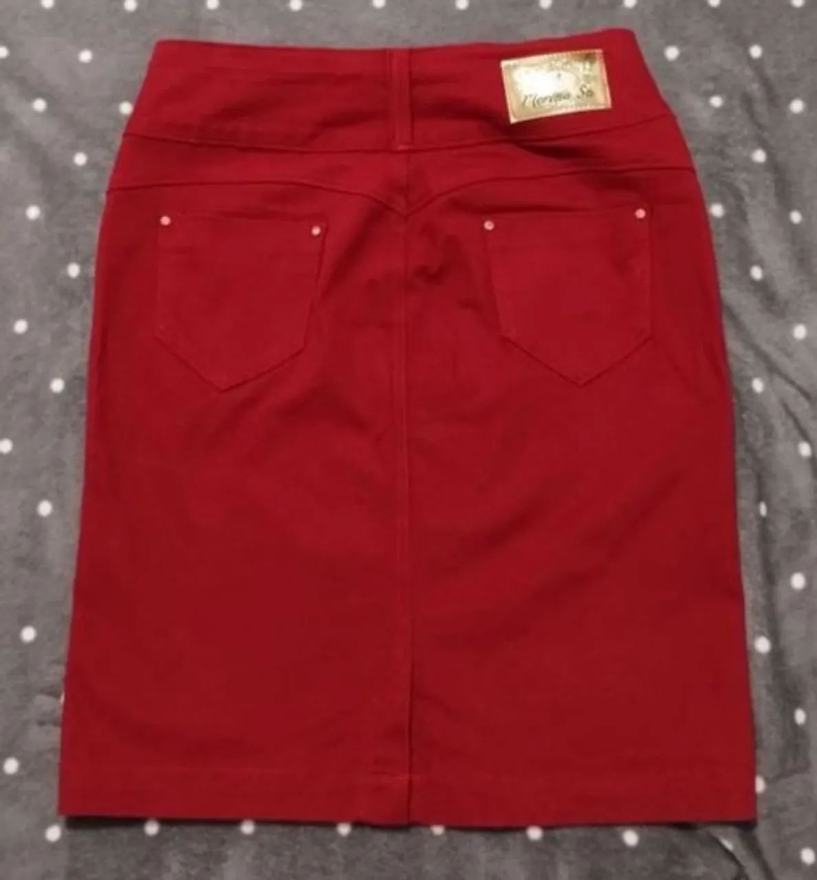 Saia jeans vermelha morena sá 42 - Foto 3