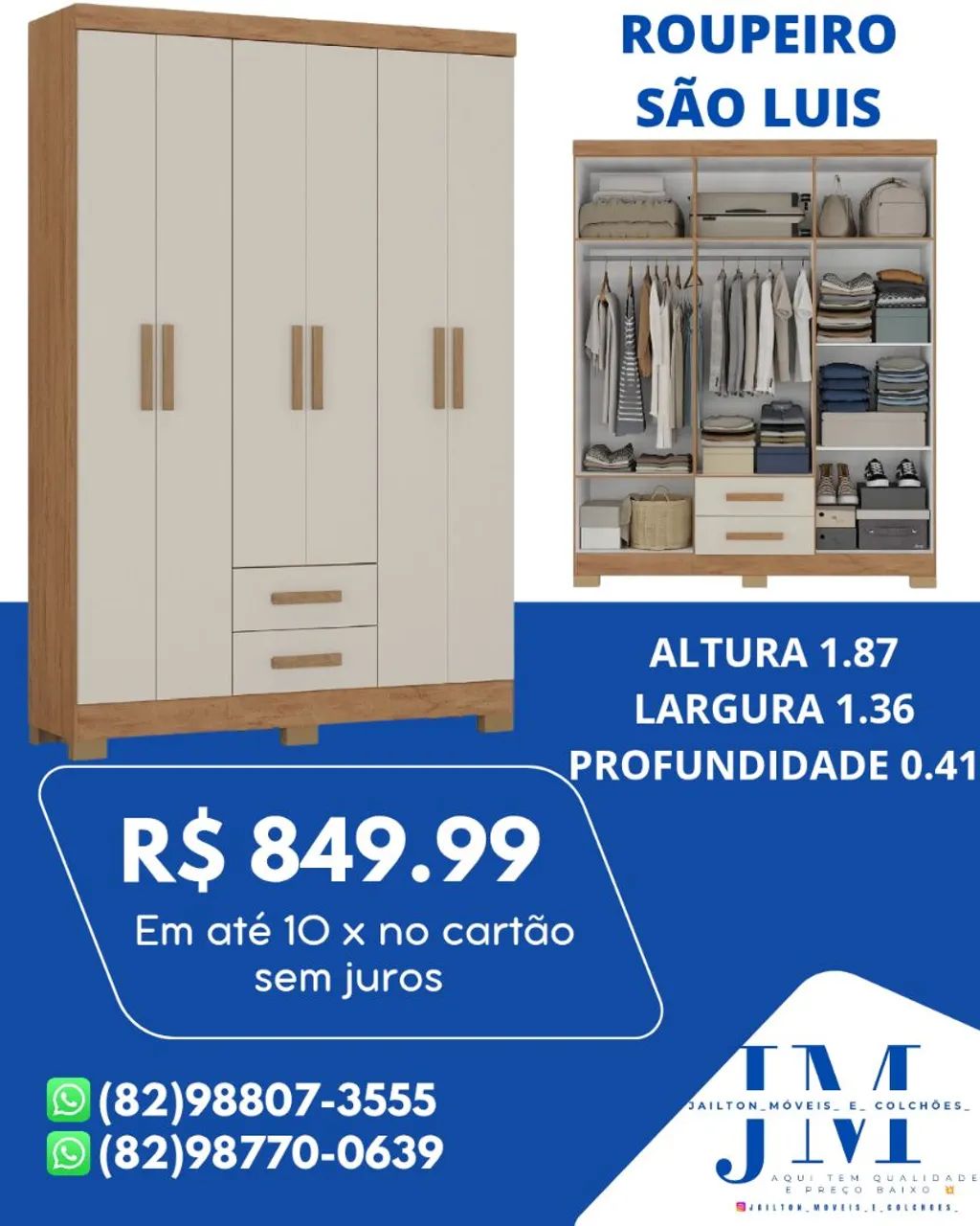 PROMOÇÃO DE GUARDA ROUPA CASAL APARTI DE 