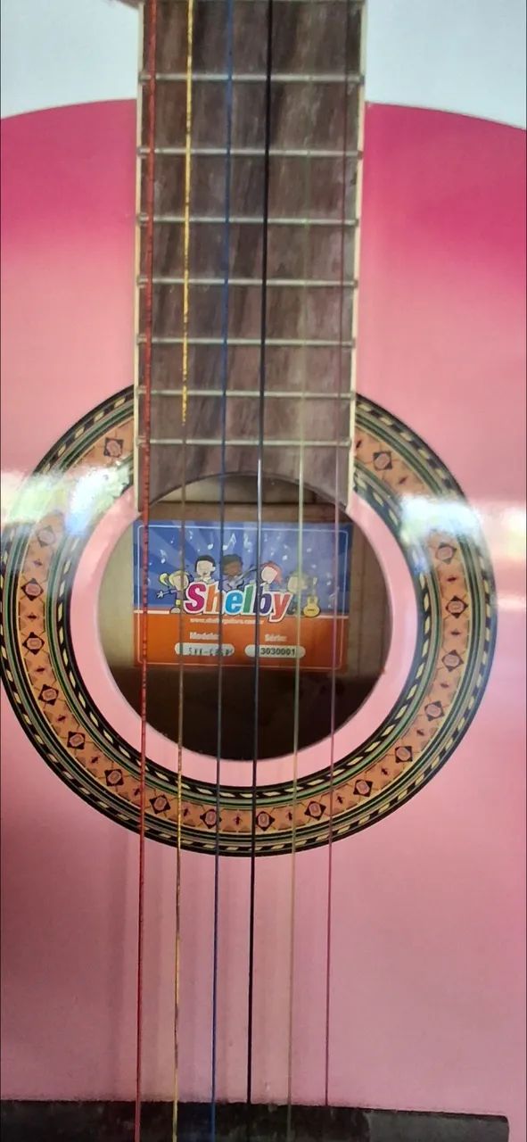 Violão Shelby rosa infantil - Foto 4