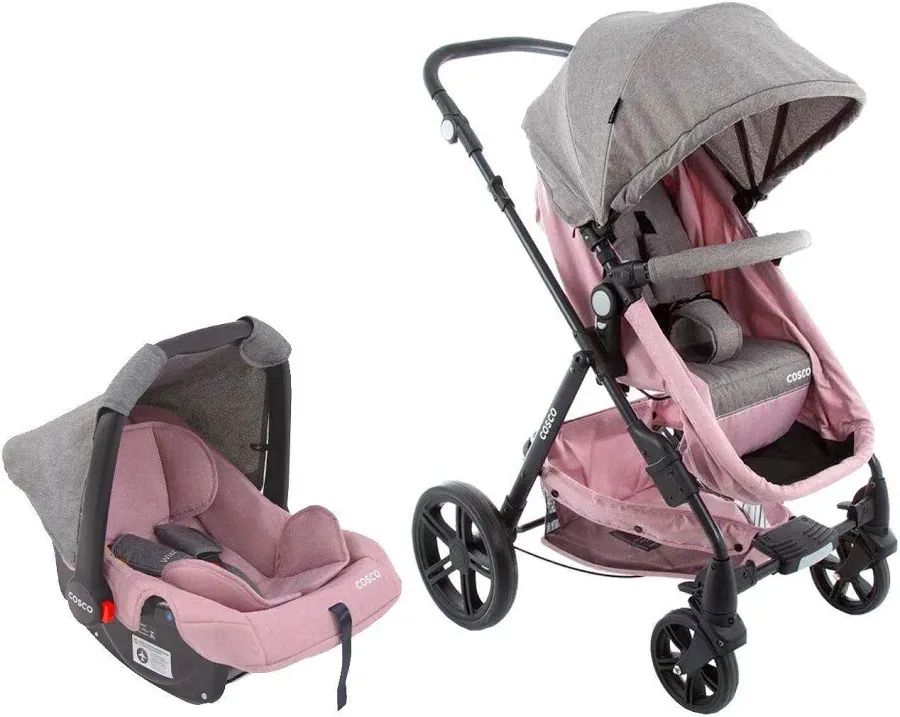Carrinho de bebê rosa cosco