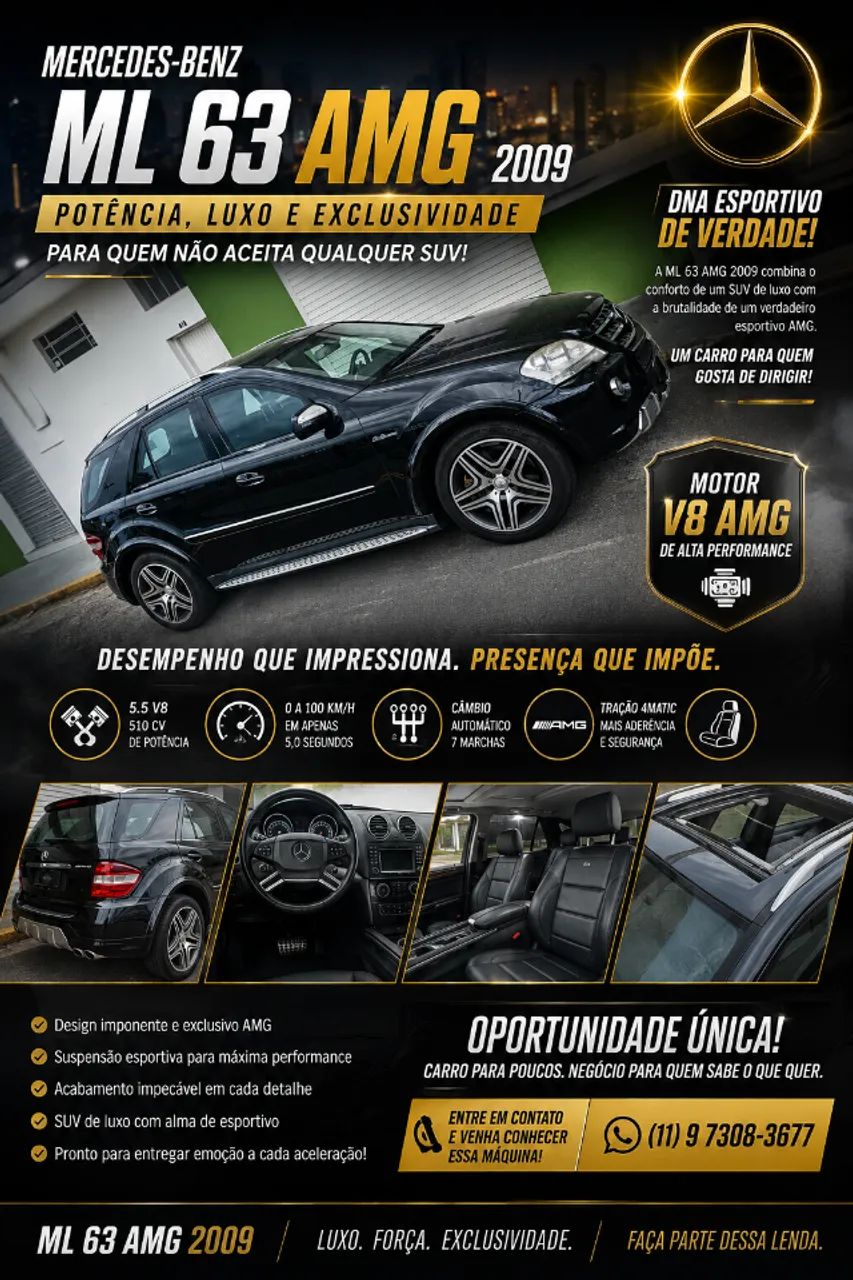 Mercedes-Benz ML-63 AMG 6.2 V8 32V 510cv 2009