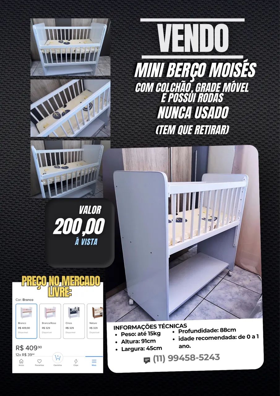 Mini berço Moisés  - Foto 4