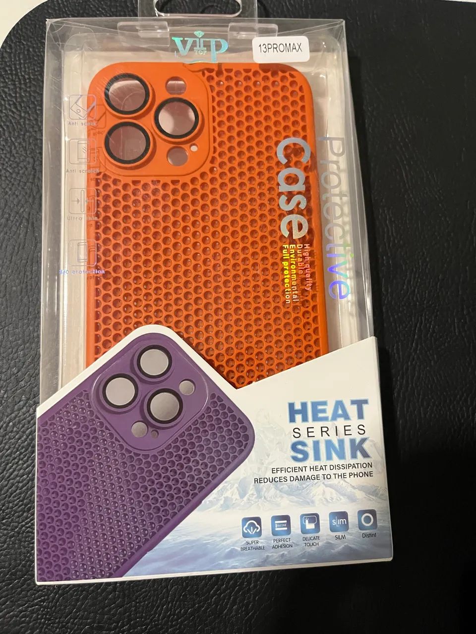 Capa Silicone Furada com Película de Proteção de Câmera IPhone 13 Pro Max Laranja 
