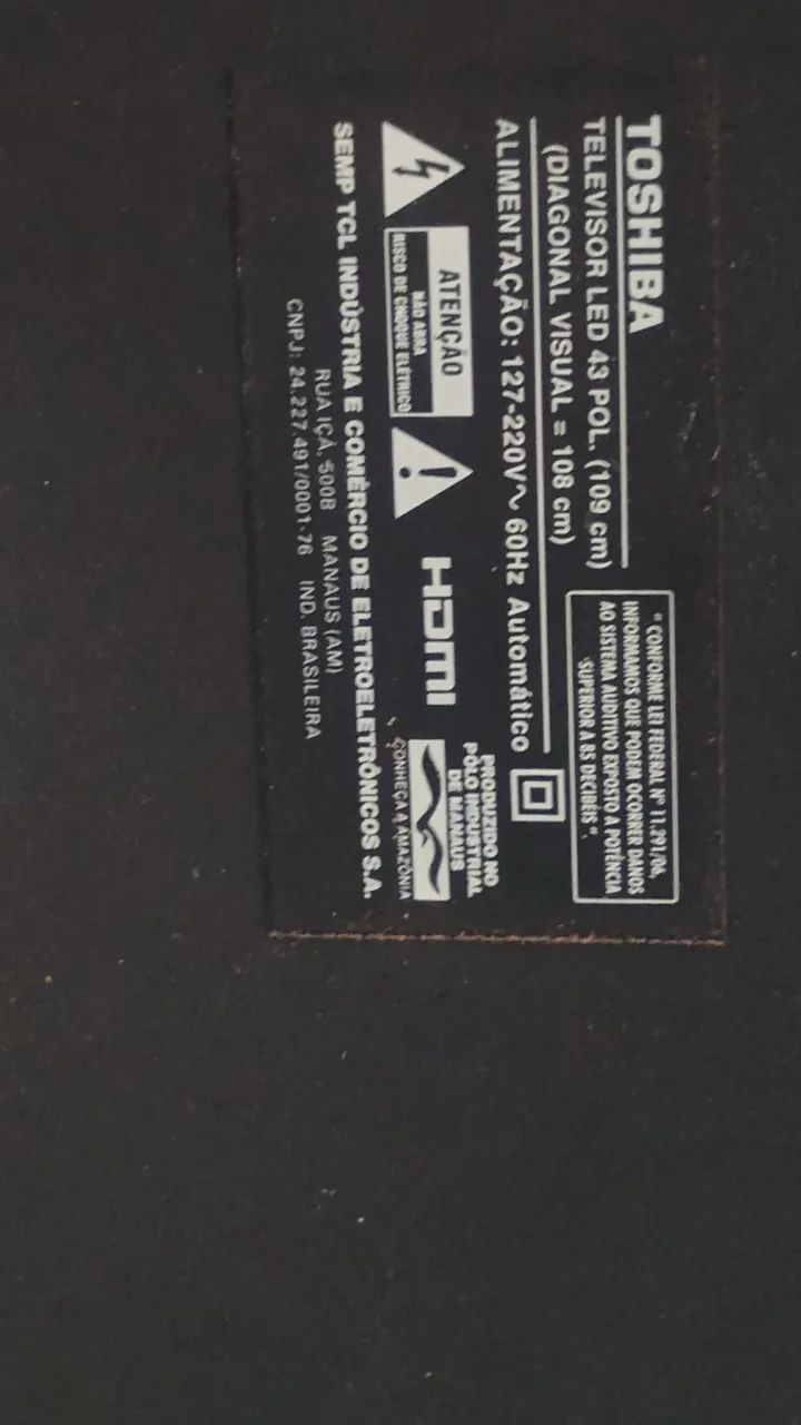 Televisão para tirar peça