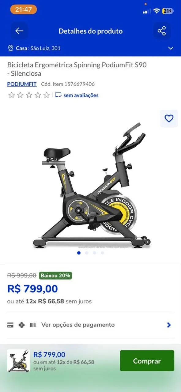 Bicicleta Ergométrica Spinning PodiumFit90  - Foto 2