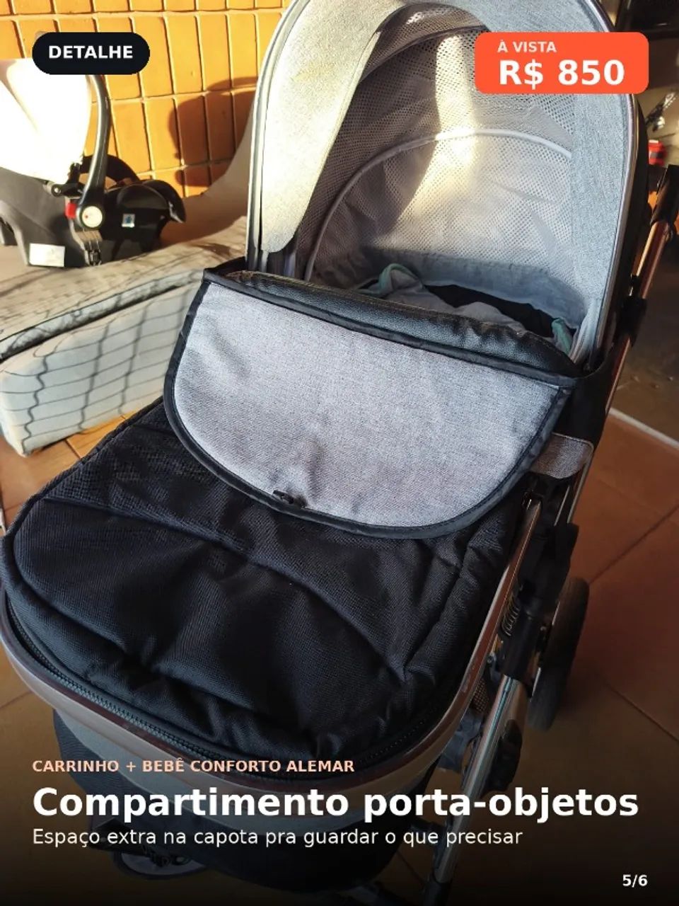 Carrinho de Bebe + Bebe conforto - Foto 5