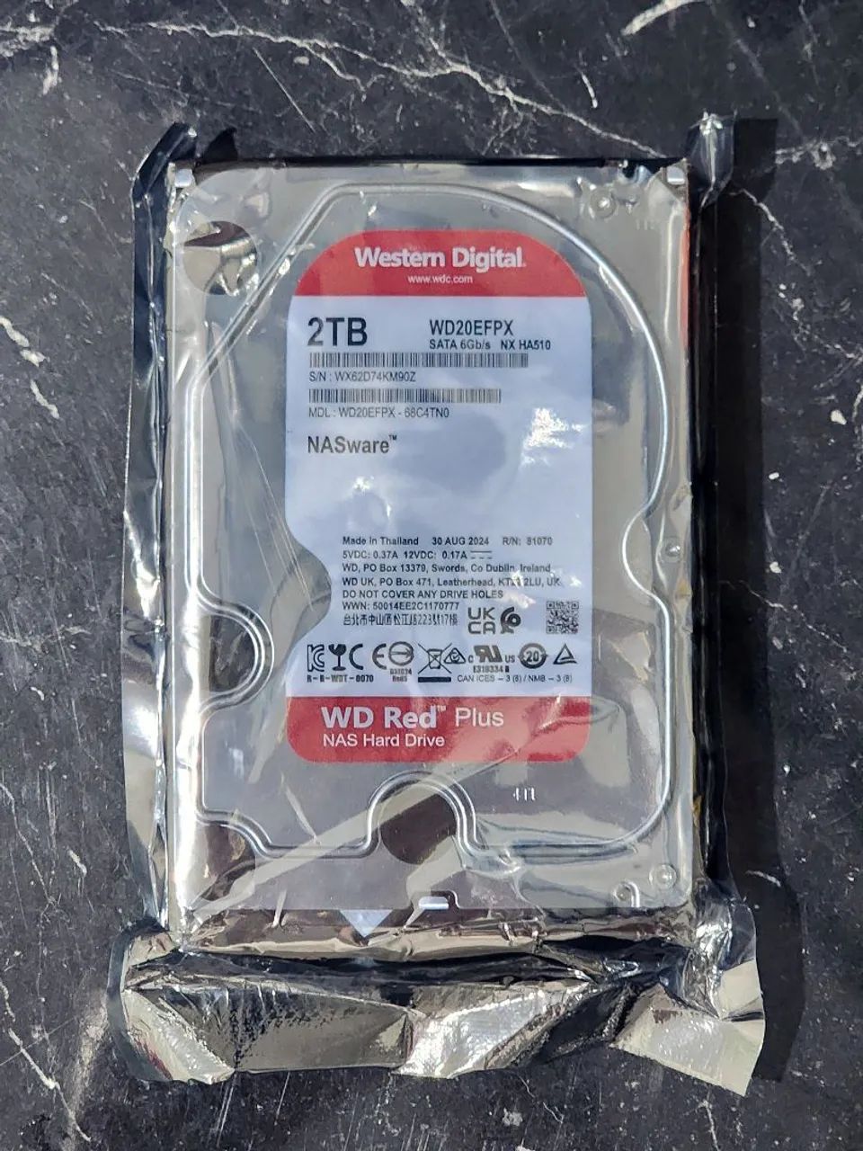 HDD WD Red Plus 2TB (WD20EFPX) NOVO Nunca usado