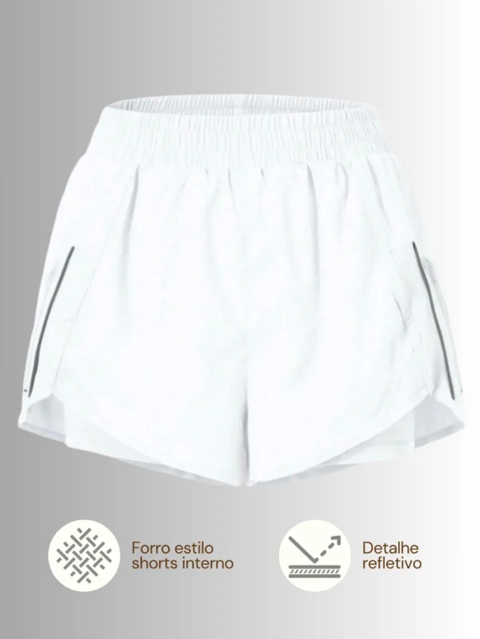 Shorts Duplo com detalhe Reflexivo - Foto 3