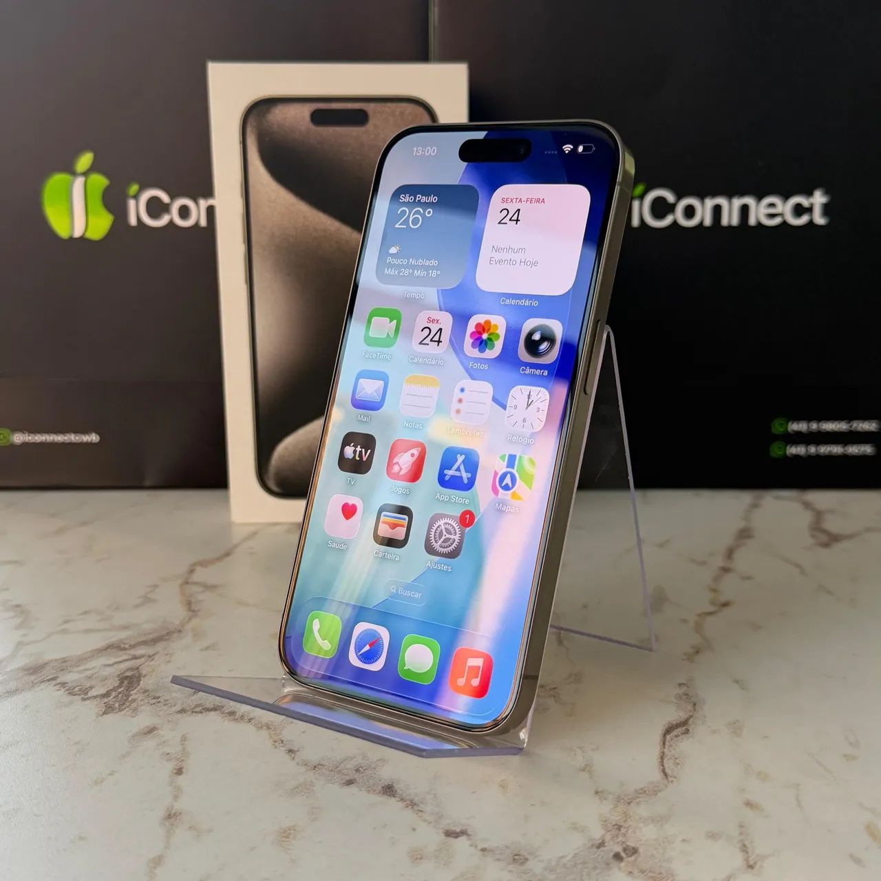 iPhone 15 Pro Titânio Natural 256GB| Impecável em até 21x