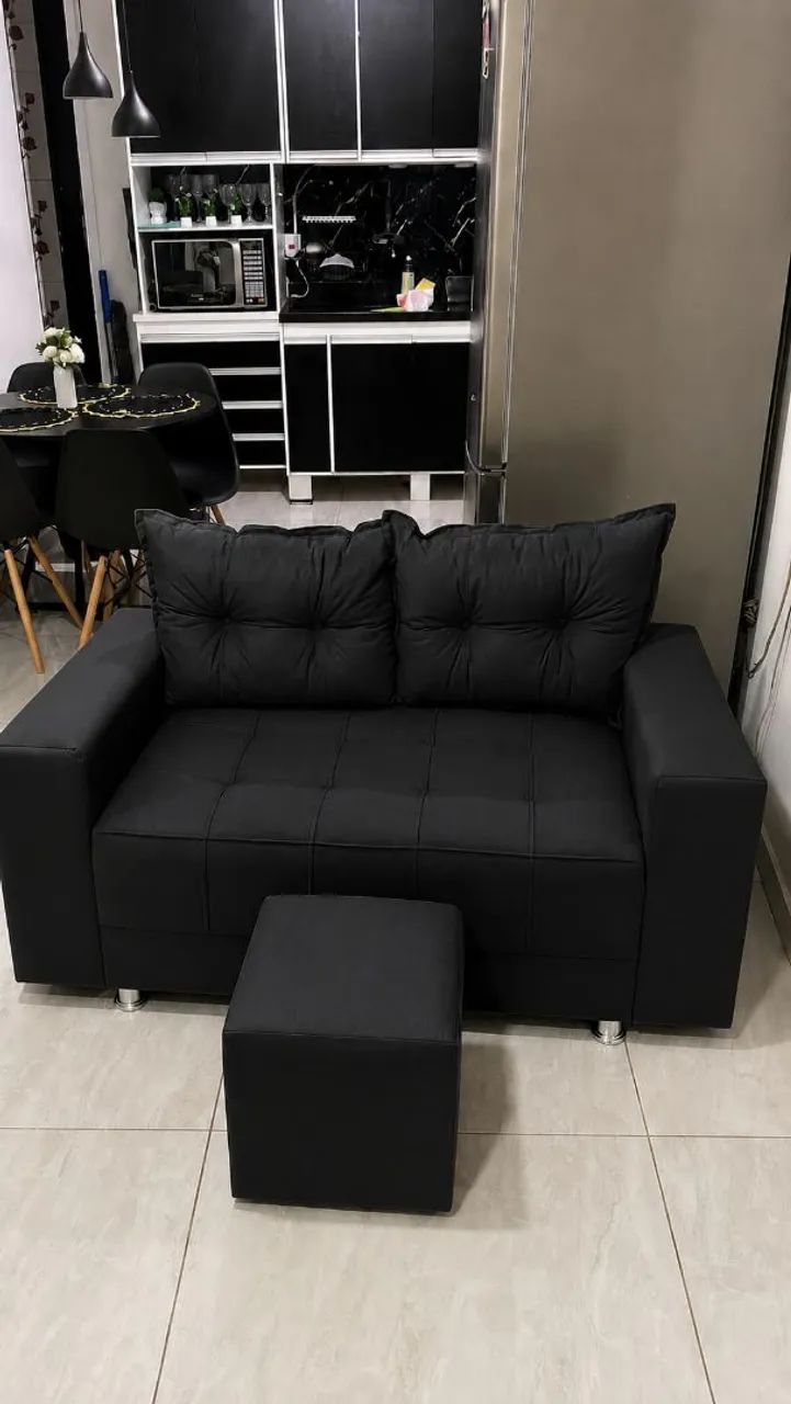 Sofá 2 Lugares + Pufe de Brinde | Frete Grátis | R$ 550 - Foto 2