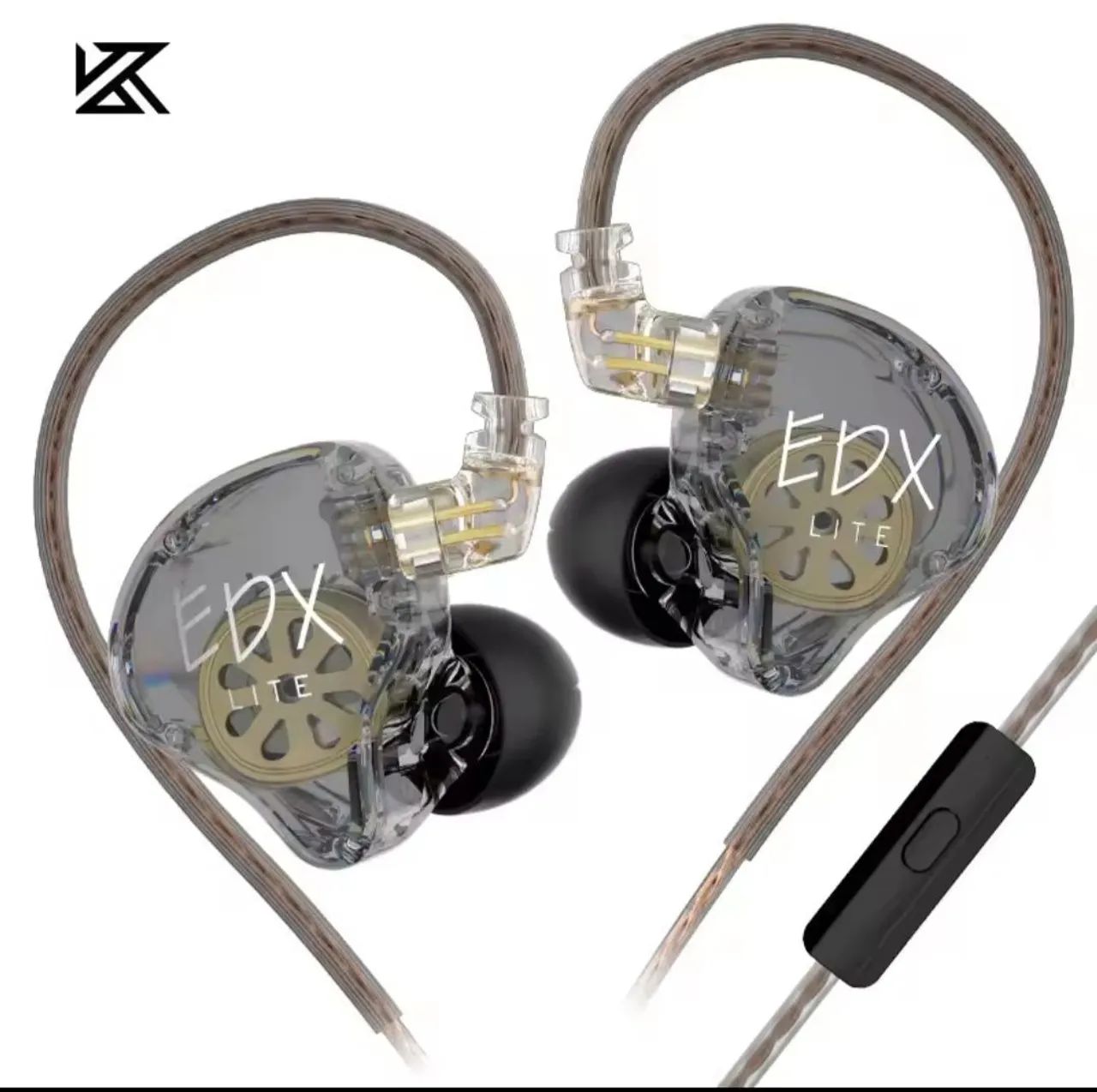 Fone KZ EDX LITE com microfone Novo Cinza