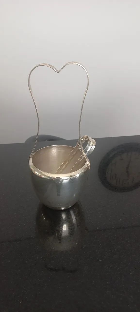 Baldinho de prata com pinça  - Foto 2